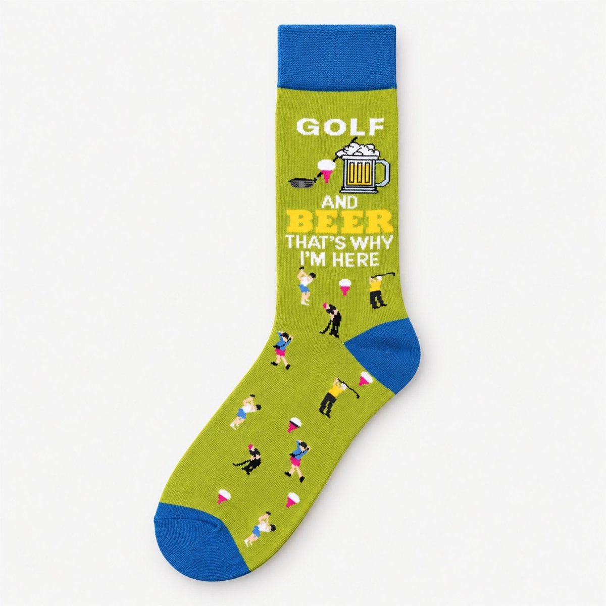 Men’s Luxury Bamboo Socks – Soft, Breathable & Stylish Everyday Comfort - GOLF AND BEER LIME - Heritage Of Scotland -