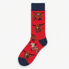 Men’s Luxury Bamboo Socks – Soft, Breathable & Stylish Everyday Comfort - HIGHLAND COW 3 RED - Heritage Of Scotland -