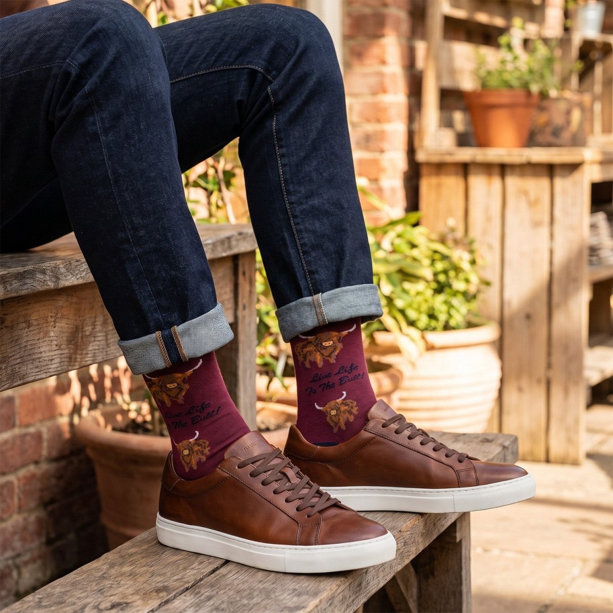 Men’s Luxury Bamboo Socks – Soft, Breathable & Stylish Everyday Comfort - LIVE LIFE TO THE BULL WINE - Heritage Of Scotland -