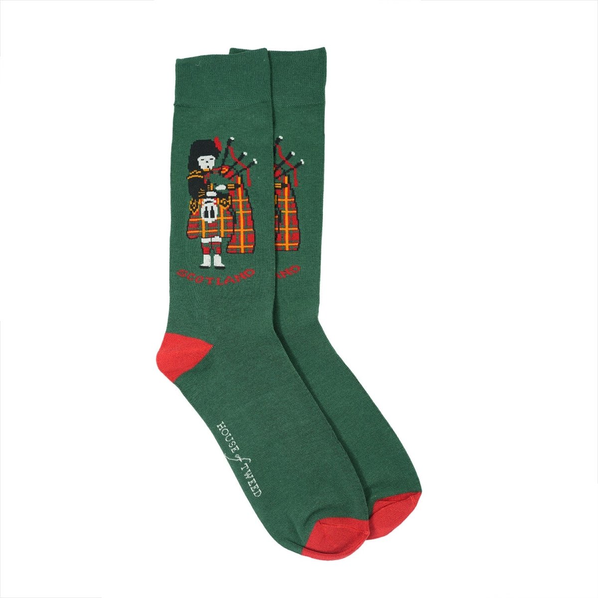 Men’s Luxury Bamboo Socks – Soft, Breathable & Stylish Everyday Comfort - PIPER SCOTLAND GREEN - Heritage Of Scotland - 