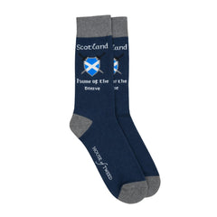 Men’s Luxury Bamboo Socks – Soft, Breathable & Stylish Everyday Comfort - SCOTLAND HOME OF BRAVE NAVY - Heritage Of Scotland - 