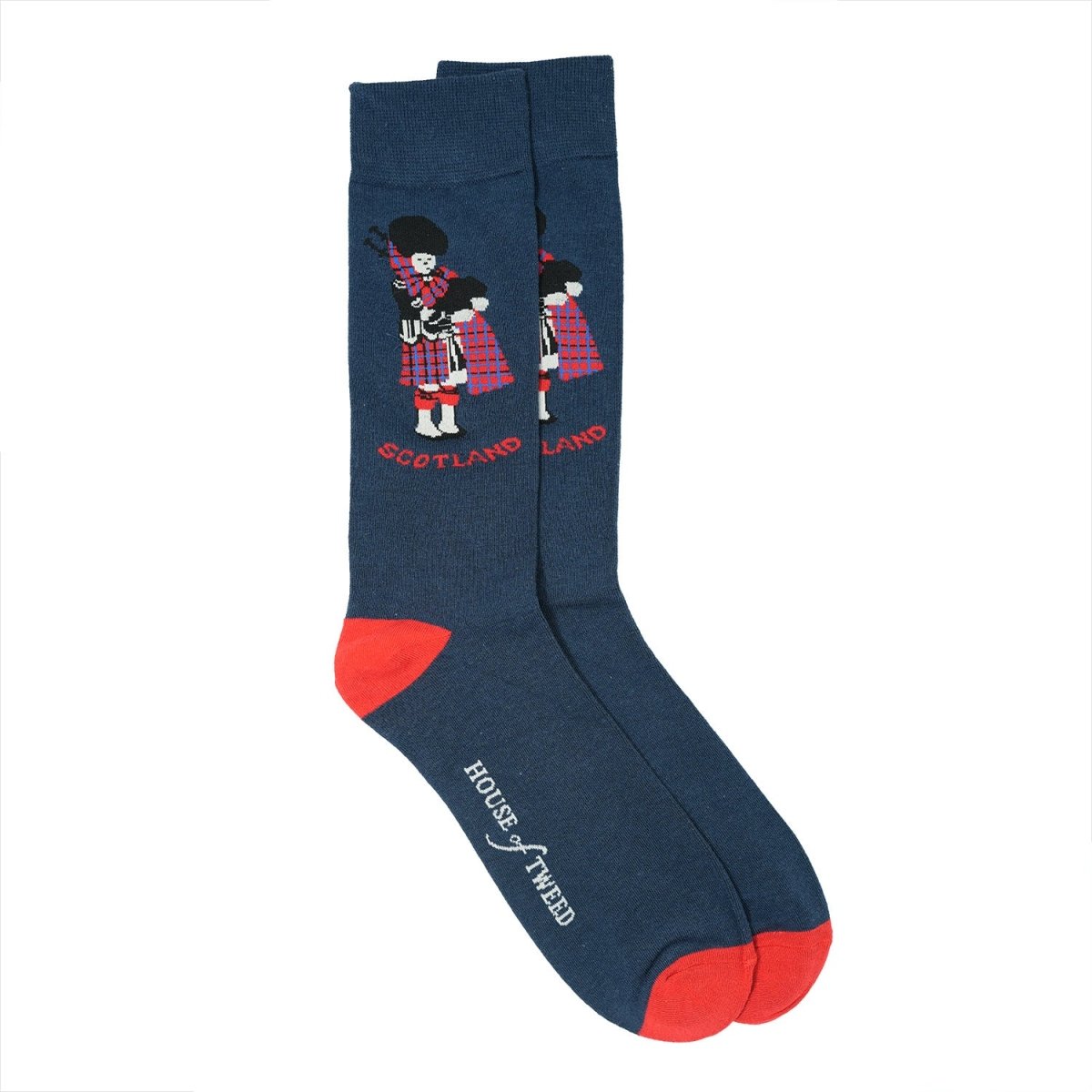 Men’s Luxury Bamboo Socks – Soft, Breathable & Stylish Everyday Comfort - SINGLE PIPER 2 NAVY - Heritage Of Scotland - 