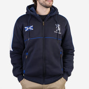 Men’s Merrick Scotland Jacket Ebro – Navy/White Extra Thick Fleece Zip Jacket - Heritage Of Scotland - M