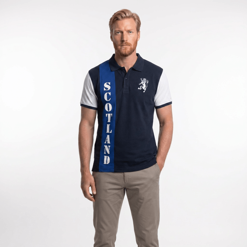 Men’s Navy Scotland Lion Rampant Polo Shirt - Heritage Of Scotland - S