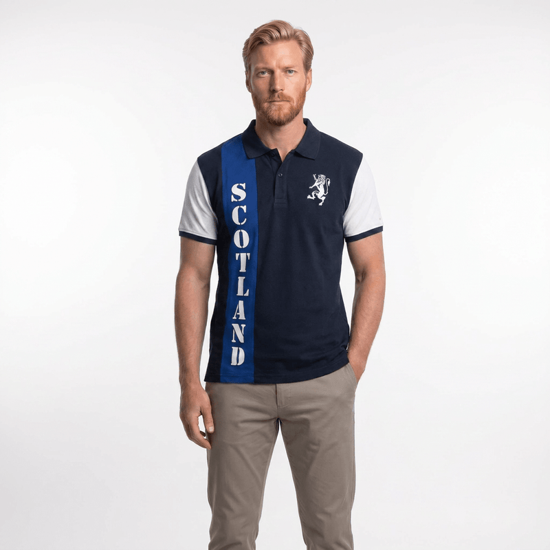 Men’s Navy Scotland Lion Rampant Polo Shirt - Heritage Of Scotland - S