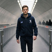 Men’s Navy Scotland Lion Rampant Zip Fleece Hoodie - Heritage Of Scotland - M