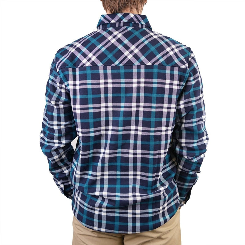 Men’s Plaid Velour Lined Check Shirt – Navy Check Warm Button - Up - Heritage Of Scotland - NAVY CHECK