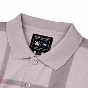 Mens Polo Premium Shirt Full Check Grey - Heritage Of Scotland - S