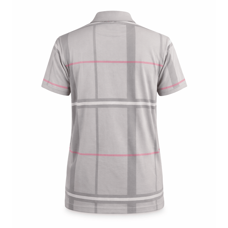 Mens Polo Premium Shirt Full Check Grey - Heritage Of Scotland - S