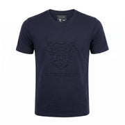Men's Scotland Cow Embossed T-Shirt Navy - Heritage Of Scotland - S