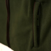 Men’s Scotland Highland Cow Gilet Green – Fleece Zip Vest with Embroidery - Heritage Of Scotland - L