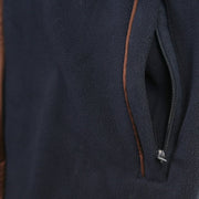 Men’s Scotland Highland Cow Gilet Navy – Fleece Zip Vest with Embroidery - Heritage Of Scotland - L