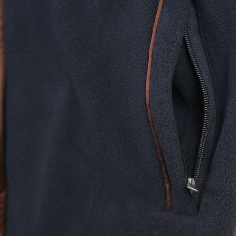 Men’s Scotland Highland Cow Gilet Navy – Fleece Zip Vest with Embroidery - Heritage Of Scotland - L