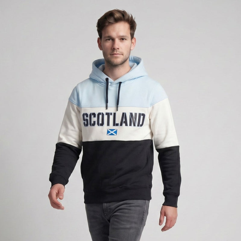 Men’s Scotland Panel Hill Hooded Top – Scotland Hoodie with Flag Detail - Heritage Of Scotland - XS
