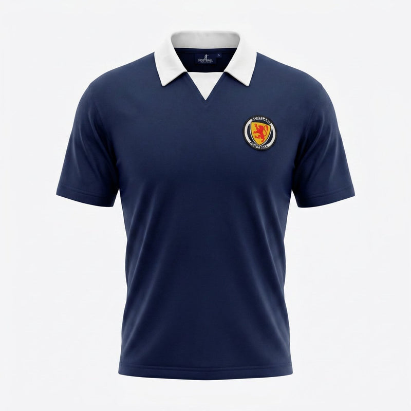 Men's Scotland Retro Football Shirt – Navy | 100% Cotton Heritage Jersey - Heritage Of Scotland - S