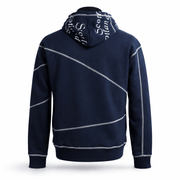 Men’s Scotland Zip Hoodie Navy – Graphic Stitch Hooded Sweatshirt - Heritage Of Scotland - NAVY