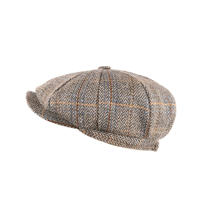 Mens Tweed Newsboy Cap - Heritage Of Scotland - GREY