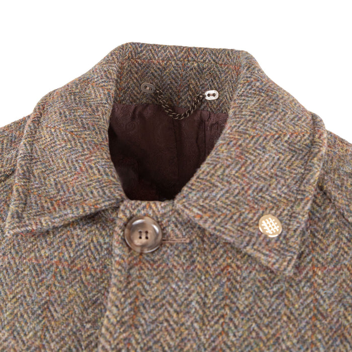 Mens Watson Harris Tweed Coat - Heritage Of Scotland - BROWN HERRINGBONE