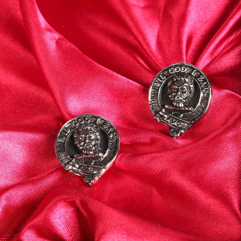 Menzies Clan Badge, Kilt Pin, Lapel Pin, Cufflinks, Keyring/Key Fob & Gift Set — Fine Pewter by Art Pewter — Made in Scotland (Shiny Finish) - Heritage Of Scotland - Cufflinks