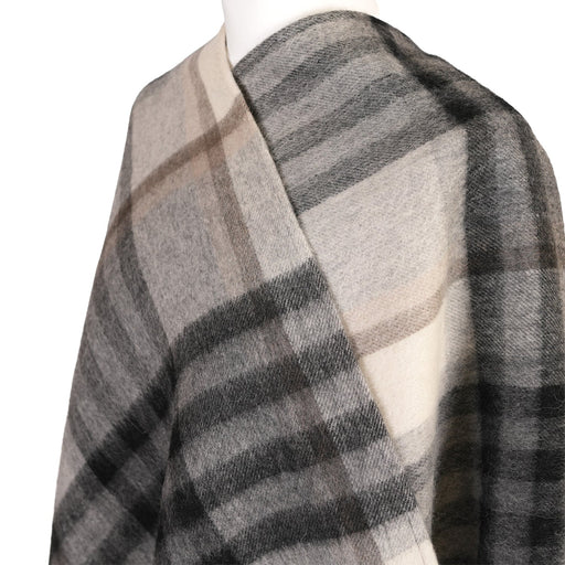 Mini Me Children’s Cape Edinburgh Lambswool - Chequer Tartan Grey/Taupe - Heritage Of Scotland - CHEQUER TARTAN GREY/TAUPE - 24529