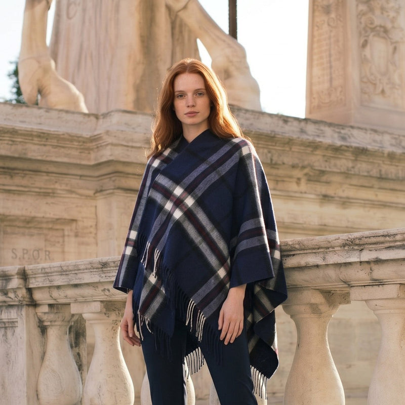 Mini Me Children’s Cape Edinburgh Lambswool - Thomson Navy - Heritage Of Scotland - THOMSON NAVY