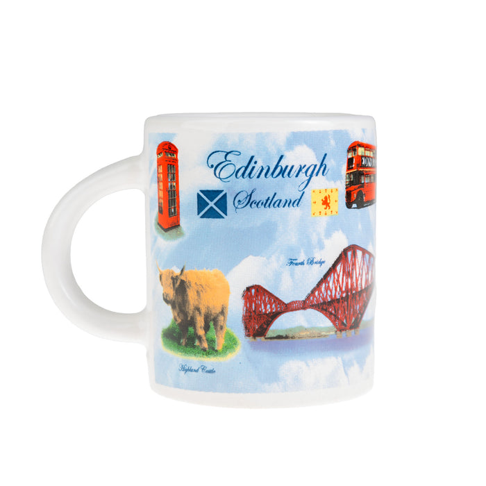 Mini Mug White - Edinburgh Multi - Heritage Of Scotland - WHITE