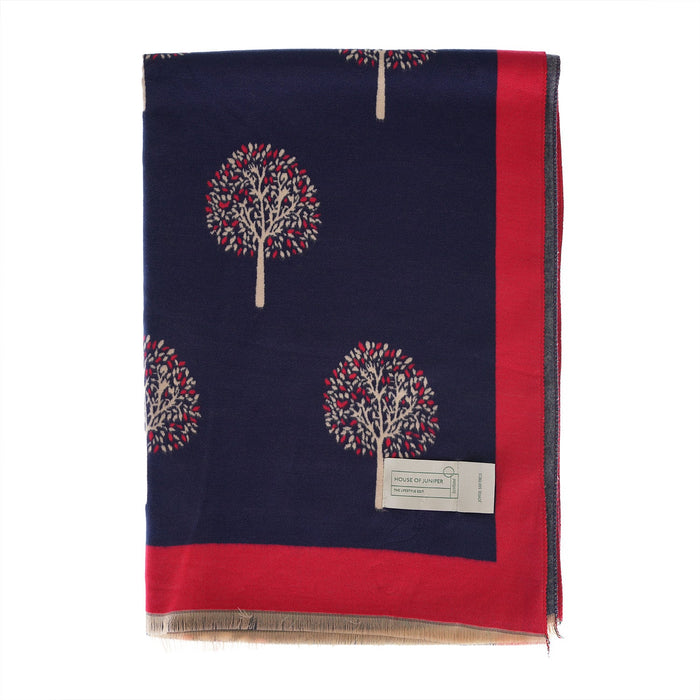 Mini Tree Super Soft Stole - Heritage Of Scotland - NAVY/RED
