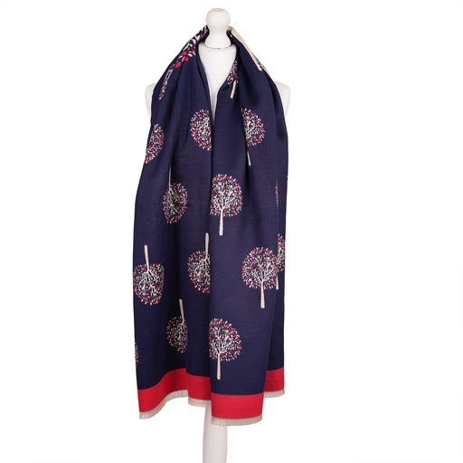Mini Tree Super Soft Stole - Heritage Of Scotland - NAVY/RED