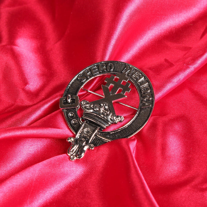 Moffat Clan Badge, Kilt Pin, Lapel Pin, Cufflinks, Keyring/Key Fob & Gift Set — Fine Pewter by Art Pewter — Made in Scotland (Shiny Finish) - Heritage Of Scotland - Badge