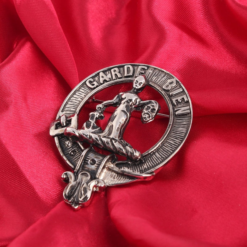 Montgomery Clan Badge, Kilt Pin, Lapel Pin, Cufflinks, Keyring/Key Fob & Gift Set — Fine Pewter by Art Pewter — Made in Scotland (Shiny Finish) - Heritage Of Scotland - Badge
