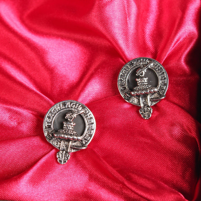 Morrison Clan Badge, Kilt Pin, Lapel Pin, Cufflinks, Keyring/Key Fob & Gift Set — Fine Pewter by Art Pewter — Made in Scotland (Shiny Finish) - Heritage Of Scotland - Cufflinks