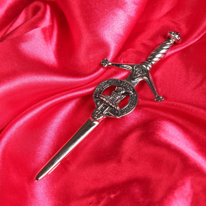 Morrison Clan Badge, Kilt Pin, Lapel Pin, Cufflinks, Keyring/Key Fob & Gift Set — Fine Pewter by Art Pewter — Made in Scotland (Shiny Finish) - Heritage Of Scotland - Kilt Pin