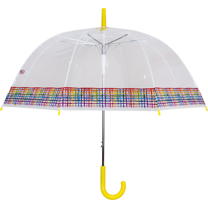 Multicoloured Check Border Dome Umbrella - Heritage Of Scotland - N/A