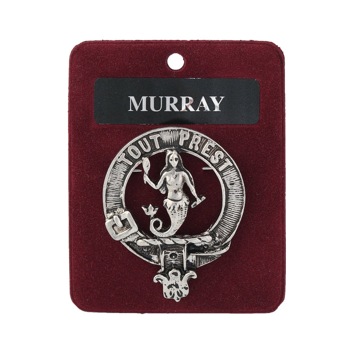 Murray Clan Badge, Kilt Pin, Lapel Pin, Cufflinks, Keyring/Key Fob & Gift Set — Fine Pewter by Art Pewter — Made in Scotland (Shiny Finish) - Heritage Of Scotland - Badge