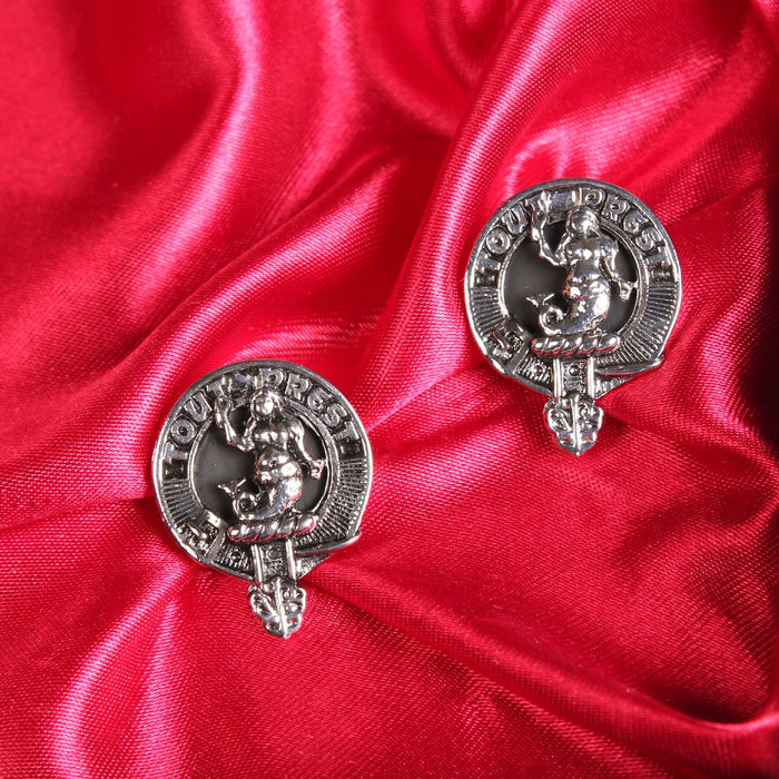 Murray Clan Badge, Kilt Pin, Lapel Pin, Cufflinks, Keyring/Key Fob & Gift Set — Fine Pewter by Art Pewter — Made in Scotland (Shiny Finish) - Heritage Of Scotland - Cufflinks