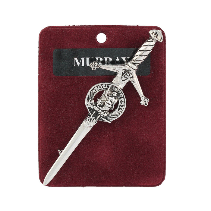 Murray Clan Badge, Kilt Pin, Lapel Pin, Cufflinks, Keyring/Key Fob & Gift Set — Fine Pewter by Art Pewter — Made in Scotland (Shiny Finish) - Heritage Of Scotland - Kilt Pin