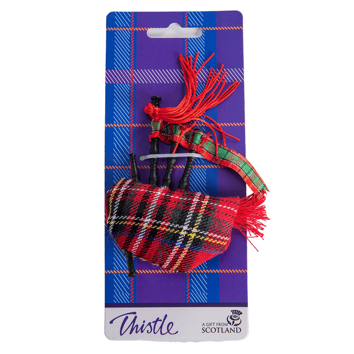 Musical Bagpipes Magnet – Red Tartan Fridge Magnet Plays 'Scotland the Brave' - Heritage Of Scotland - Red Tartan