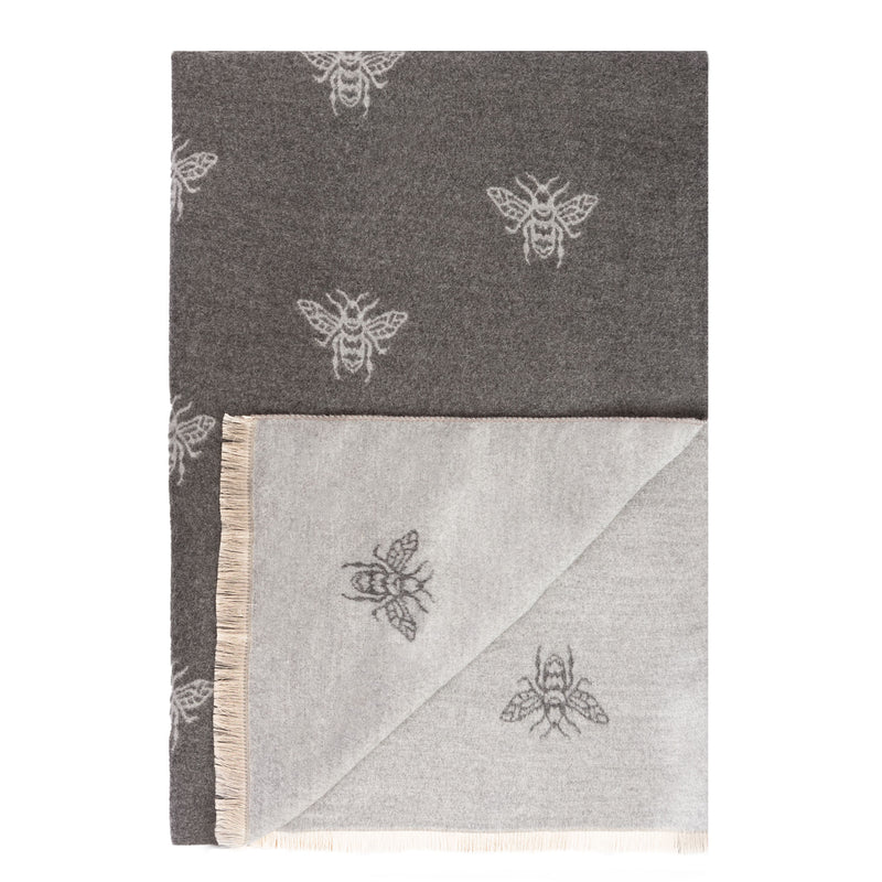 New Bee Super Soft Stole Dark Grey/Light Grey - Heritage Of Scotland - DARK GREY/LIGHT GREY