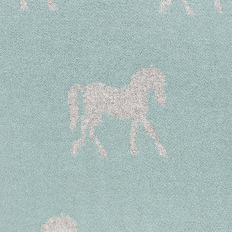 New Horse Super Soft Stole Green/Grey - Heritage Of Scotland - GREEN/GREY