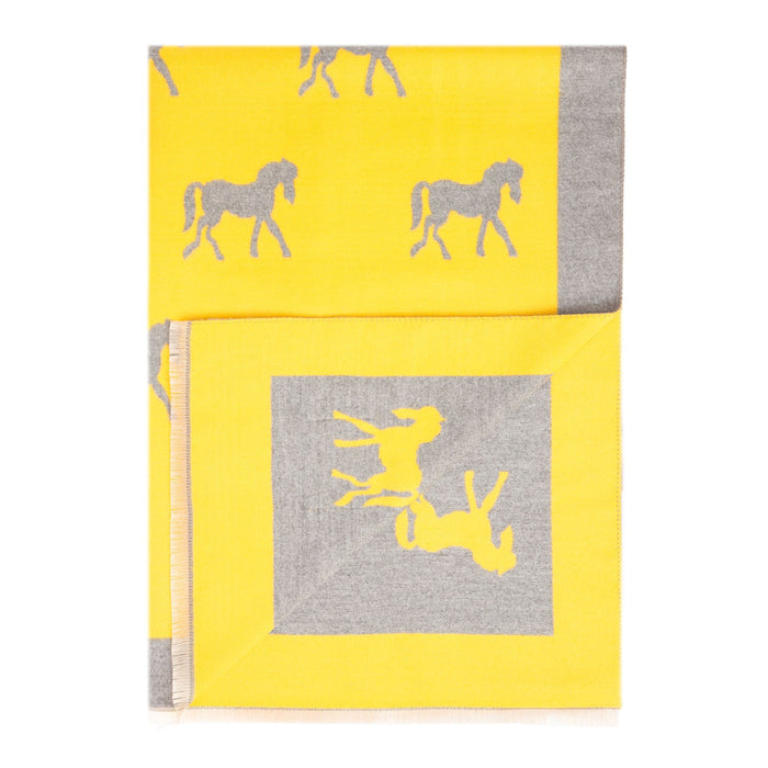 New Horse Super Soft Stole Ochre/Lt Grey - Heritage Of Scotland - OCHRE/LT GREY