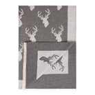 New Stag Super Soft Stole Dark Grey/Light Grey - Heritage Of Scotland - DARK GREY/LIGHT GREY