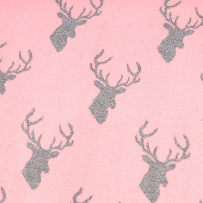 New Stag Super Soft Stole Deep Pink/Dark Grey - Heritage Of Scotland - DEEP PINK/DARK GREY