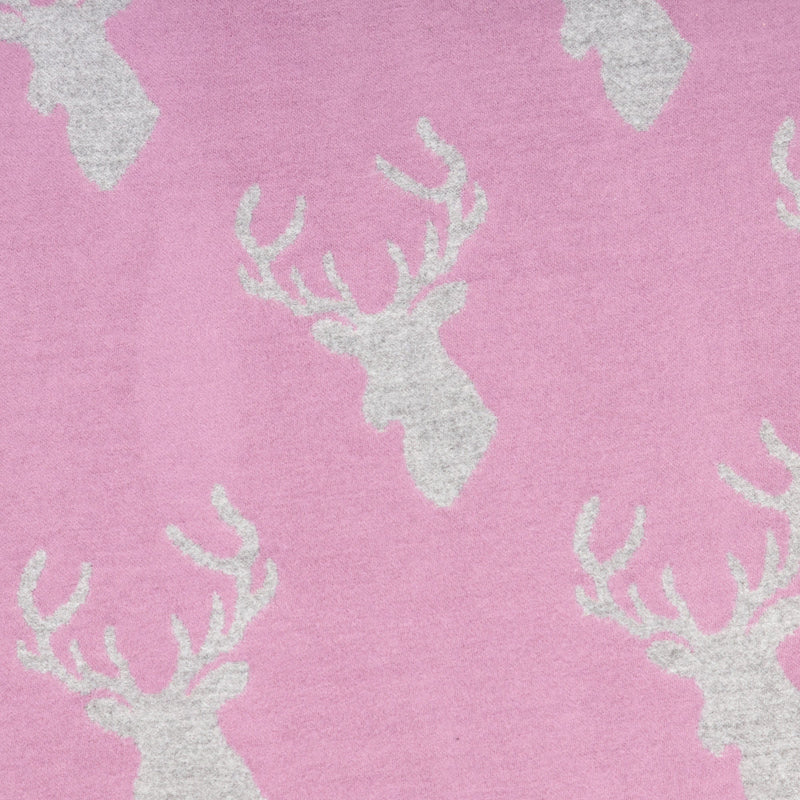 New Stag Super Soft Stole Purple/Light Grey - Heritage Of Scotland - PURPLE/LIGHT GREY