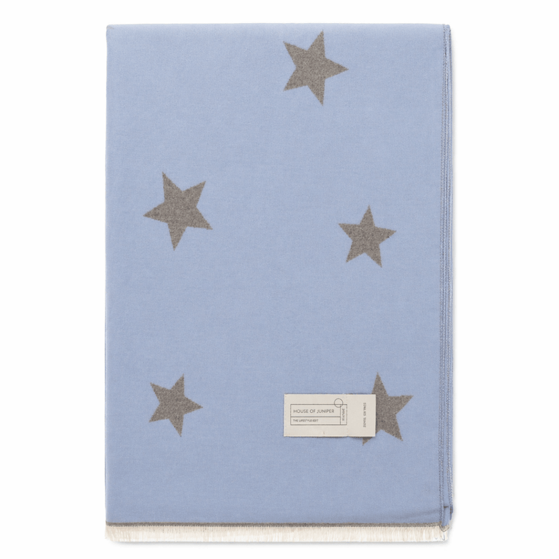 New Star Super Soft Stole Scarf – Bright Blue & Light Grey - Heritage Of Scotland - LIGHT BLUE/LIGHT GREY / One Size