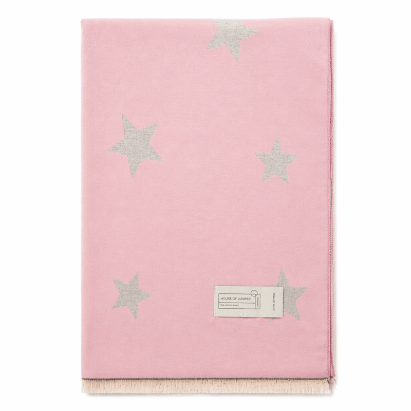 New Star Super Soft Stole Scarf – Bright Pink & Light Grey - Heritage Of Scotland - BRIGHT PINK/LIGHT GREY