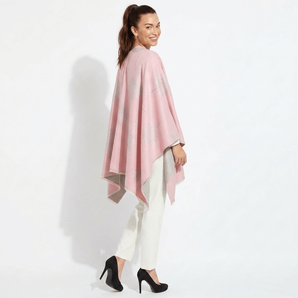 Original Tree Super Soft Cape – Bright Pink & Grey - Heritage Of Scotland -