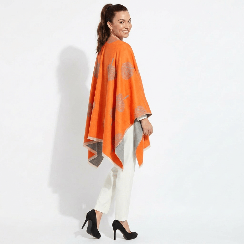 Original Tree Super Soft Cape - Orange - Heritage Of Scotland -