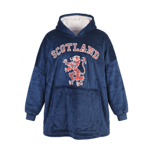 Oversized Scotland Hoodie Blanket for Kids – Navy Lion Rampant Design - Heritage Of Scotland -