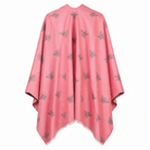 Pink Bee Print Reversible Wrap Cape for Women - DUSKY PINK - Heritage Of Scotland -