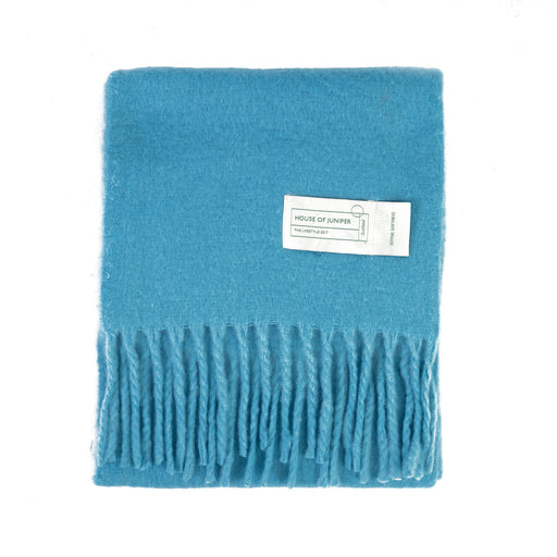 Plain Blanket Scarf Turquoise - Heritage Of Scotland - TURQUOISE